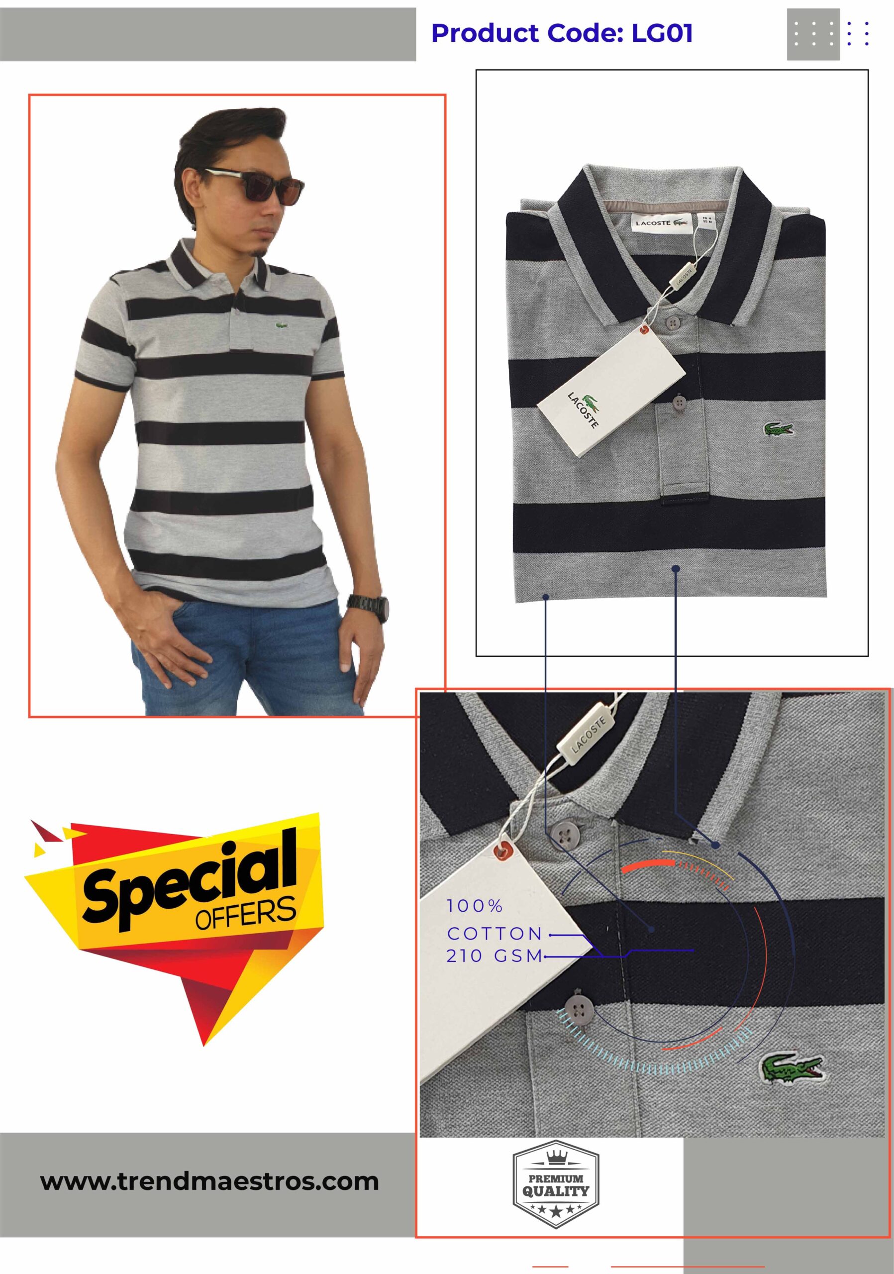 Polo T Shirt Lacoste Grey